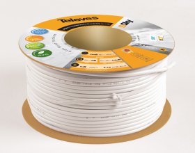 214104_ koaxiální kabel,  CLASS A,  6,6mm,  bílý, PVC,  vnitř. vodič 1,13mm Cu,  opletení Cu,  balení 250m