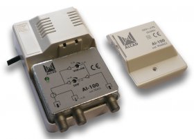 AI-100_ zesilovač, 1 vstup VHF/ UHF,  2 výstupy